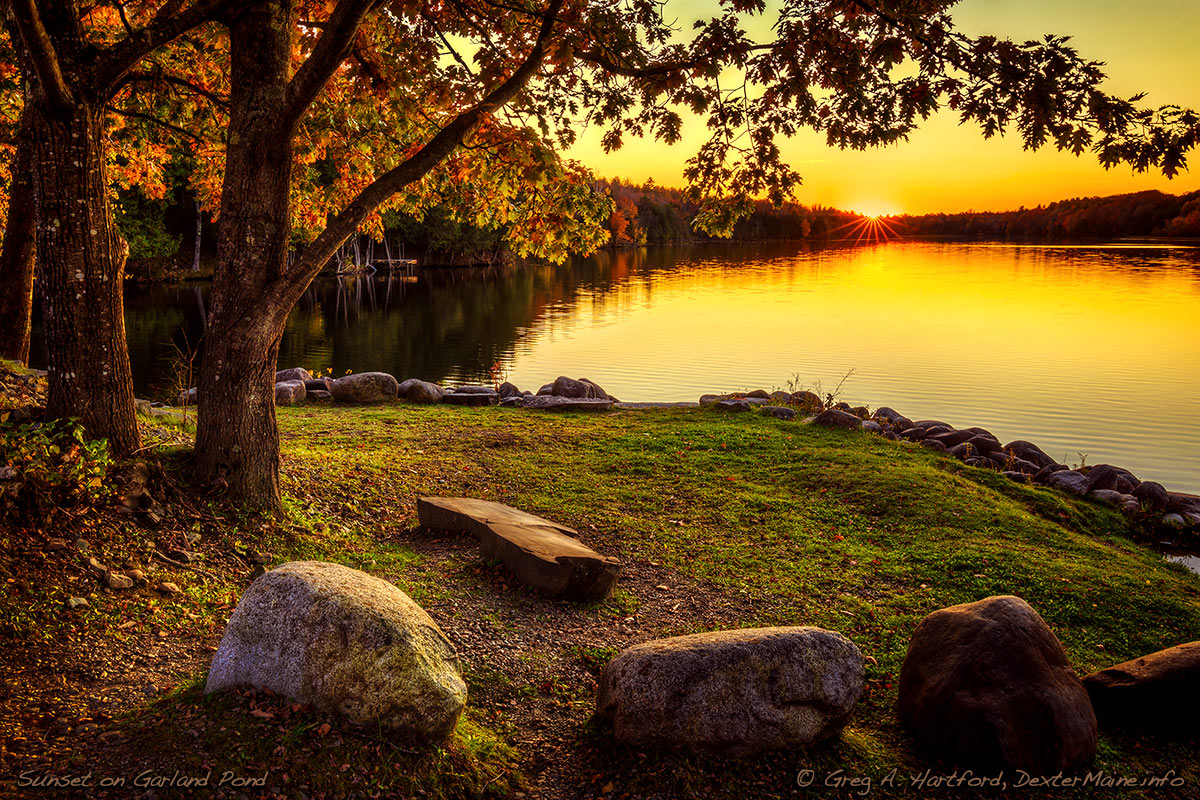 Sunset at Garland Pond in Garland, Maine