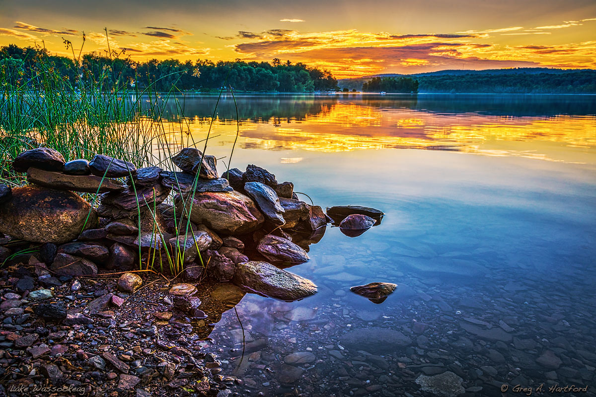 Summer Sunrise on Little Lake Wassookeag in central Maine