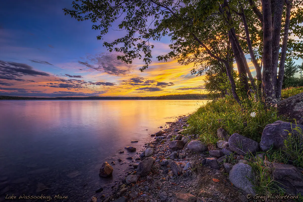 Lakeside Sunset on Big Lake Wassookeag