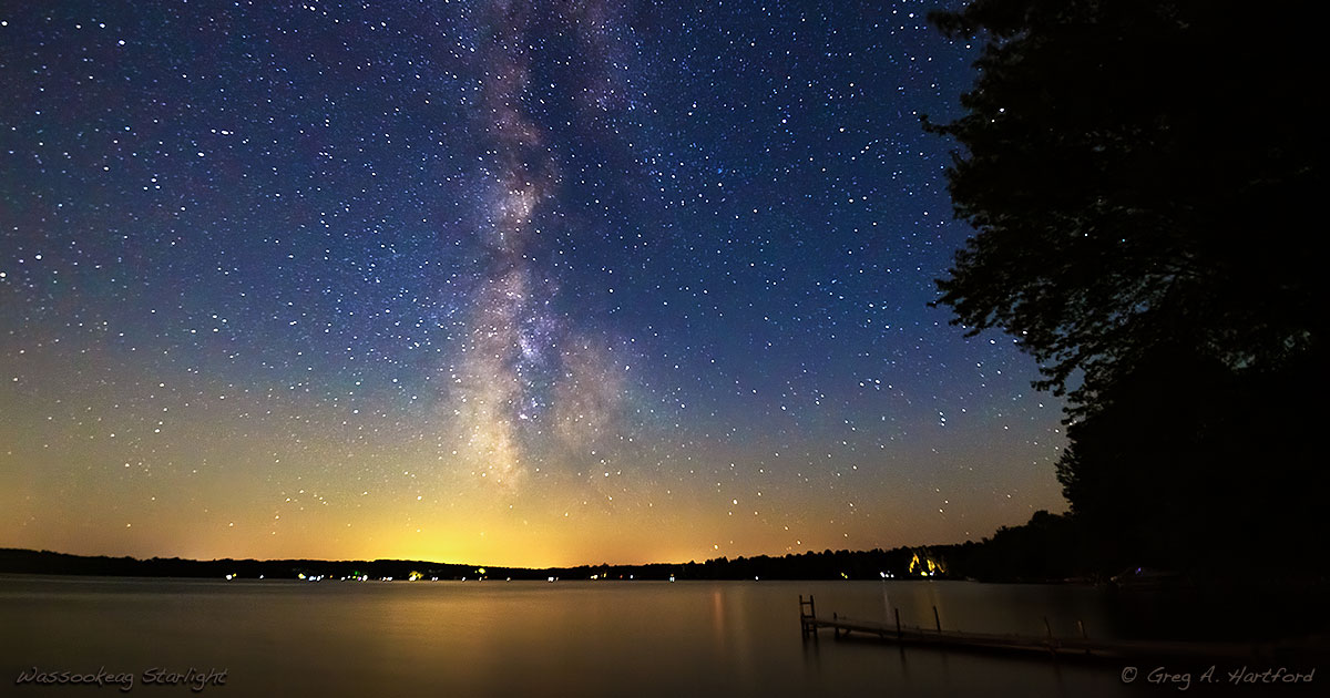 Starlight with Milky Way over Lake Wassookeag in Dexter