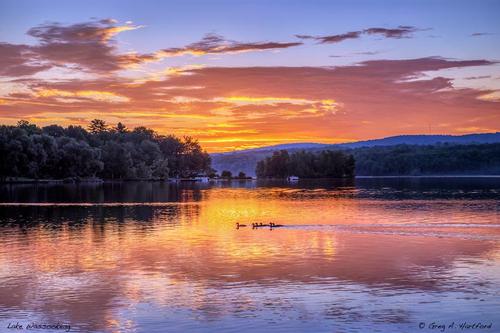 Lake Wassookeag Sunrise with wild ducks