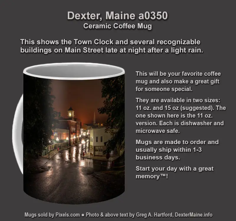 Dexter, Maine coffee mug