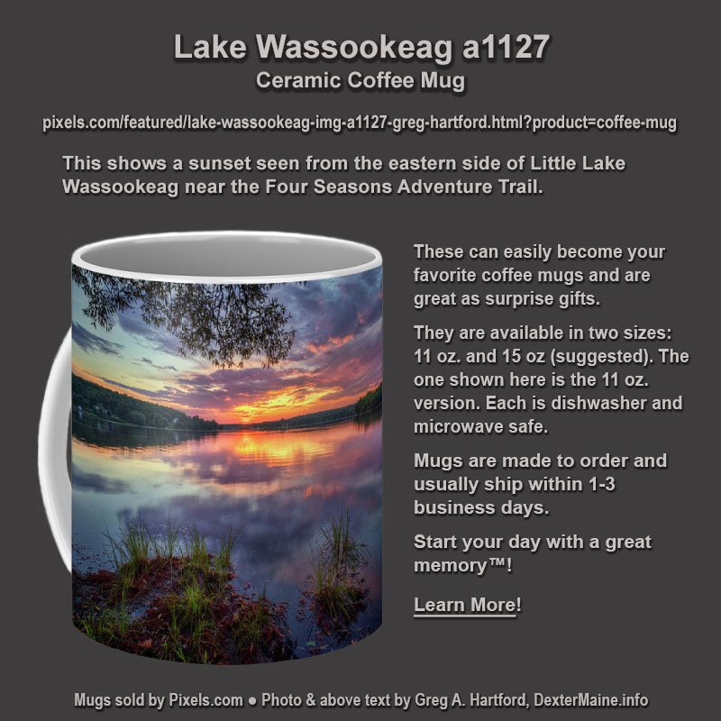Sunset on Little Lake Wassookeag Coffee Mug